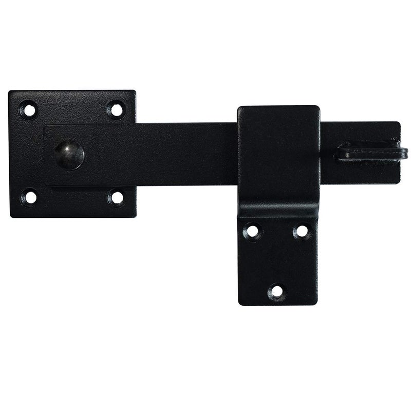 SANKINS 5.5" Fence Gate Latch Barn Door Flip Hardware Farm Lock Heavy Duty Wrought Iron, Matte Black - Image 2